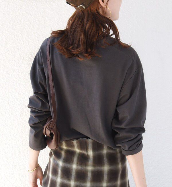 SHIPS for women「《予約》メルティ コットン ロゴ ロング スリーブ TEE」|Tシャツ・カットソー|