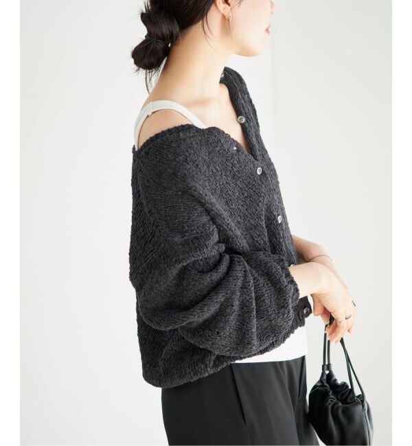 Plage「《一部店舗・WEB限定追加》Fringe yarn カーディガン 3」|カーディガン|