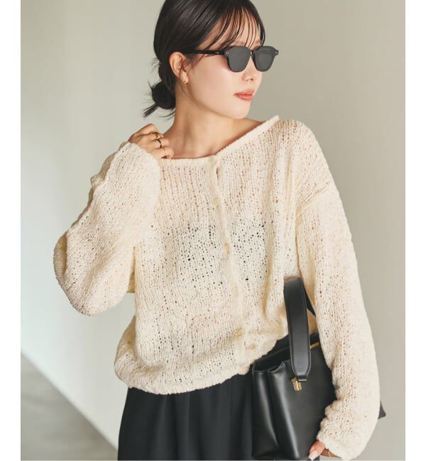 Plage「《一部店舗・WEB限定追加》Fringe yarn カーディガン 3」|カーディガン|