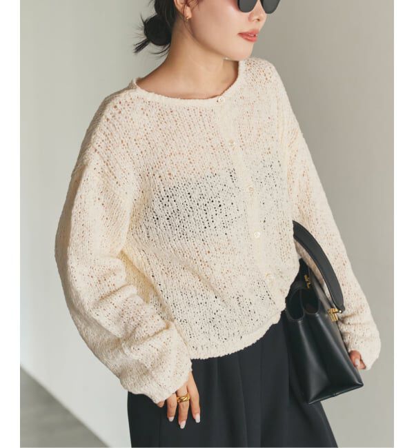 Plage「《一部店舗・WEB限定追加》Fringe yarn カーディガン 3」|カーディガン|
