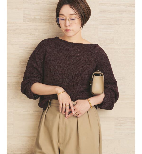 Plage「《一部店舗・WEB限定追加》Fringe yarn カーディガン 3」|カーディガン|ブラウン