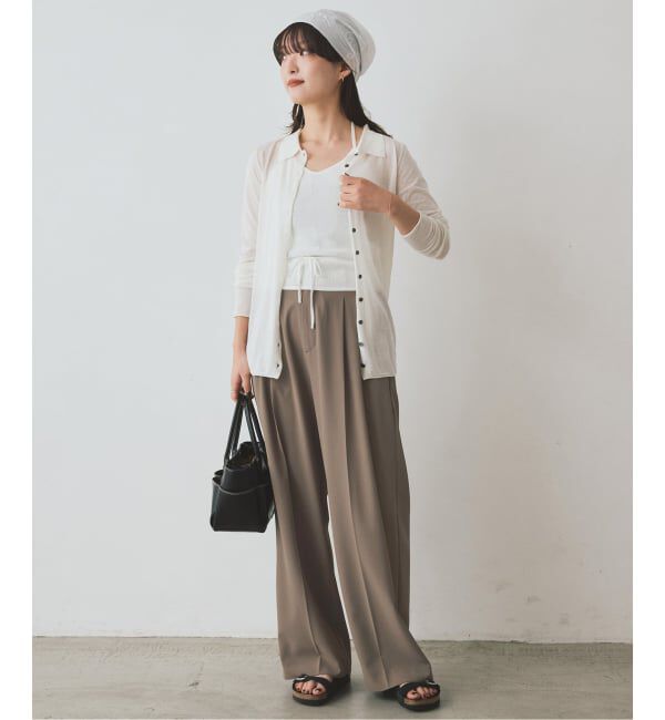 SLOBE IENA「《汗染み防止/接触冷感/吸水速乾/追加》PEストレッチイージースラックス」|スラックス|