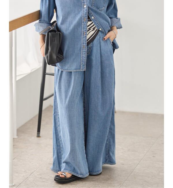 JOURNAL STANDARD「コーンデニムライトオンススーパーワイドパンツ」|デニム|ブルー
