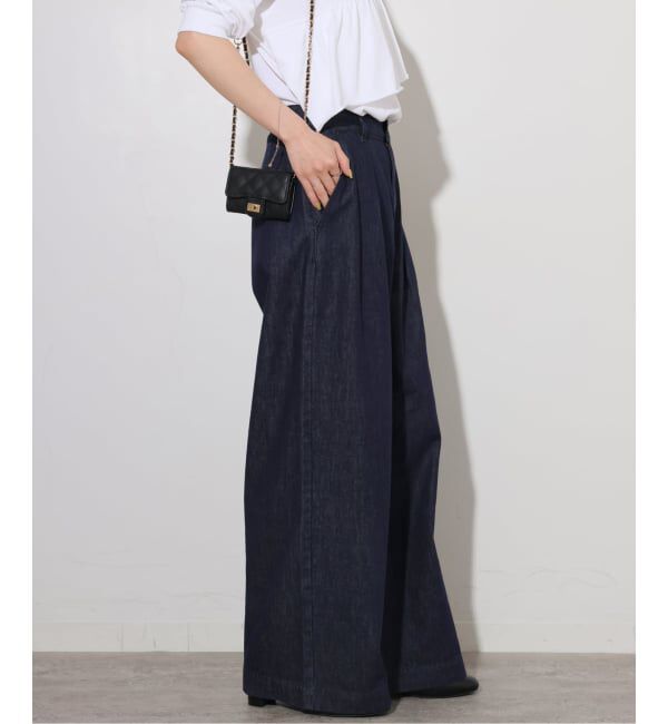 JOURNAL STANDARD relume「デニムライク2タックワイドパンツ」|デニム|ネイビー