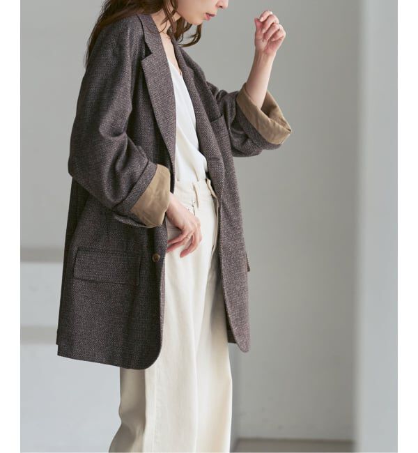NOBLE「《NOBLE別注》COUTURE D'ADAM BIG JK Single/Italian Tweed」|テーラードジャケット|ブラウン