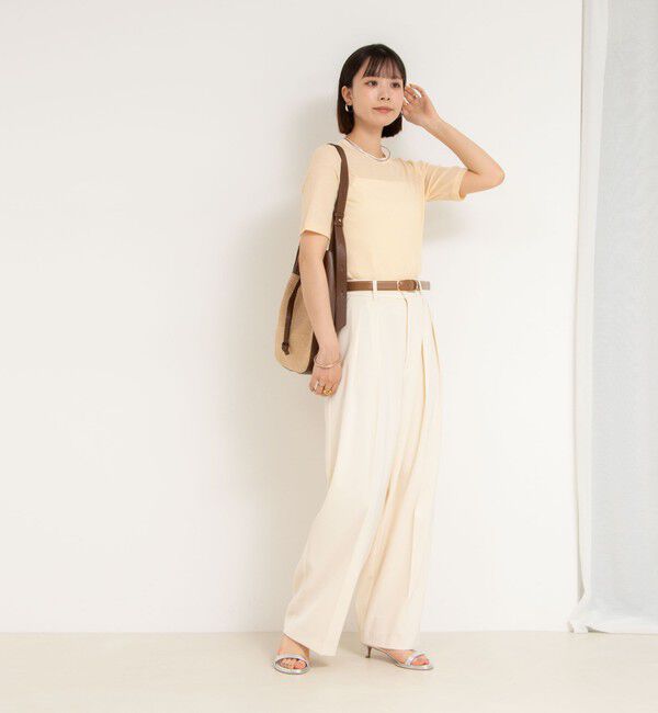 NOLLEY'S sophi「シアー配色トリミング半袖Tシャツ」|Tシャツ・カットソー|