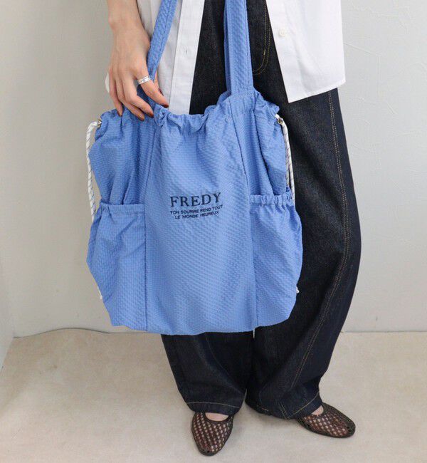 fredy emue「《新色追加》【WEB限定カラーあり】撥水サッカーサイドポケットトートバッグ」|トートバッグ|