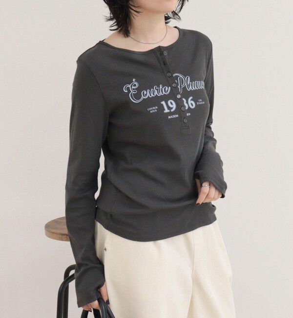 fredy emue「ヘンリーネックグラフィックロンTシャツ」|Tシャツ・カットソー|