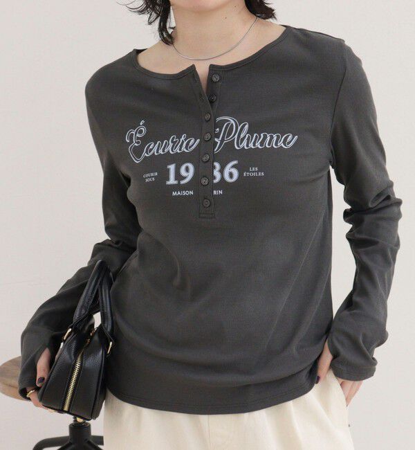 fredy emue「ヘンリーネックグラフィックロンTシャツ」|Tシャツ・カットソー|