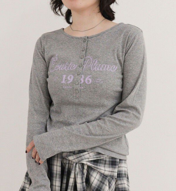 fredy emue「ヘンリーネックグラフィックロンTシャツ」|Tシャツ・カットソー|