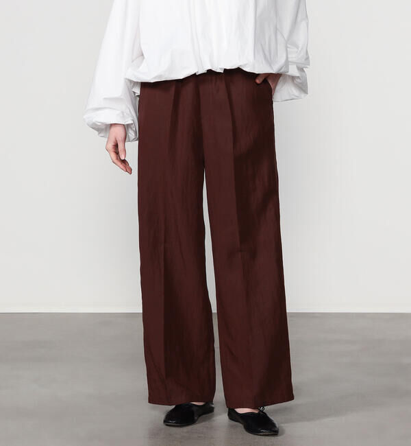  「BRACCAE | テンセルポプリン イージーワイドパンツ WOMEN」|その他|BROWN