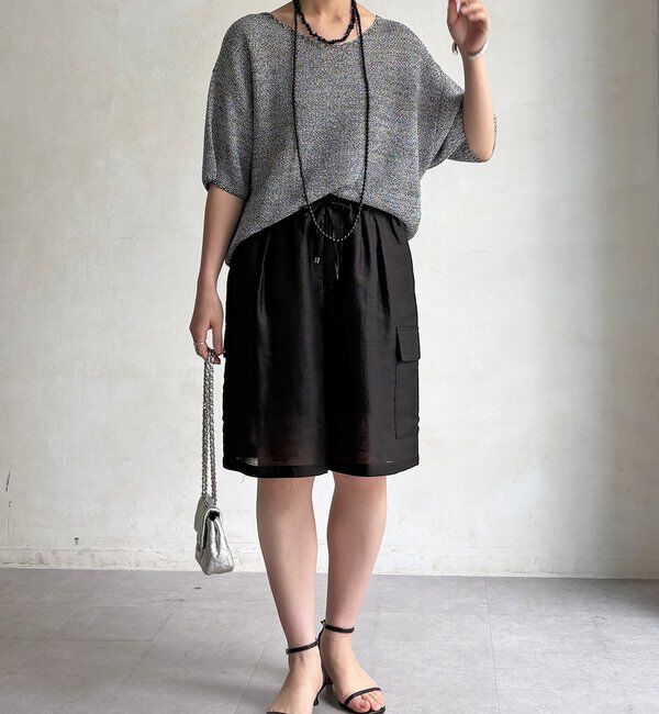  「【セットアップ可能】ウォッシャブルコットンリネンハーフパンツ」|チノ|