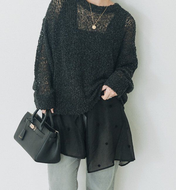  「【WEB限定】ドット刺繍シアーブラウス」|シャツ・ブラウス|
