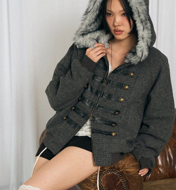  「【26AW LOOK掲載品番/WEB限定サイズあり】ナポレオンファーブルゾン」|ブルゾン・スタジャン|チャコールグレー