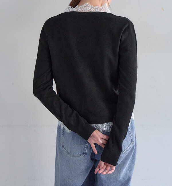  「レースドッキングニットカーディガン」|カーディガン|
