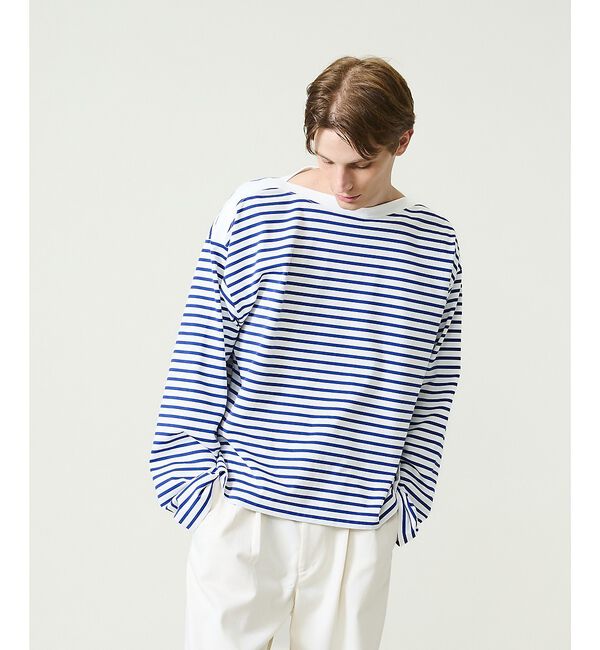 ABAHOUSE「ボートネック フレンチボーダー長袖Tシャツ / ユニセックス」|Tシャツ・カットソー|