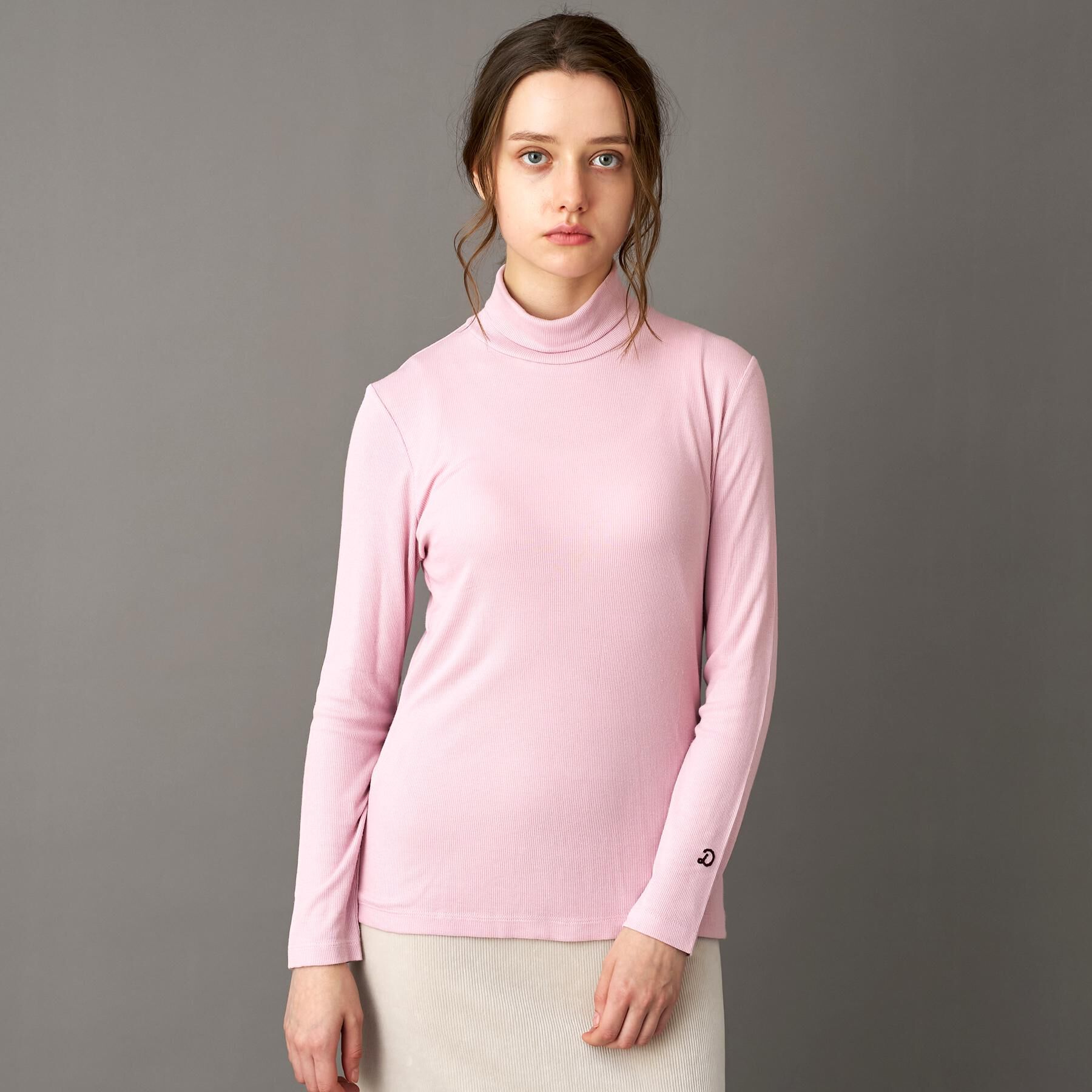 DRESSTERIOR「【インナー使いに最適/しっとり暖かな吸湿発熱素材】タートルネックプルオーバー」|Tシャツ・カットソー|ライトピンク(070