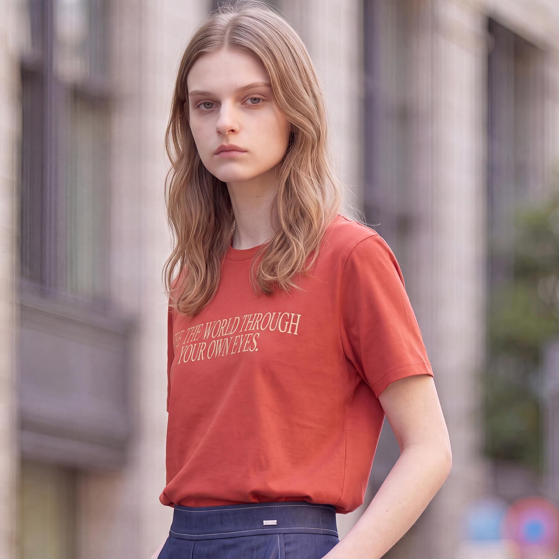DRESSTERIOR「箔プリント ロゴTシャツ」|Tシャツ・カットソー|