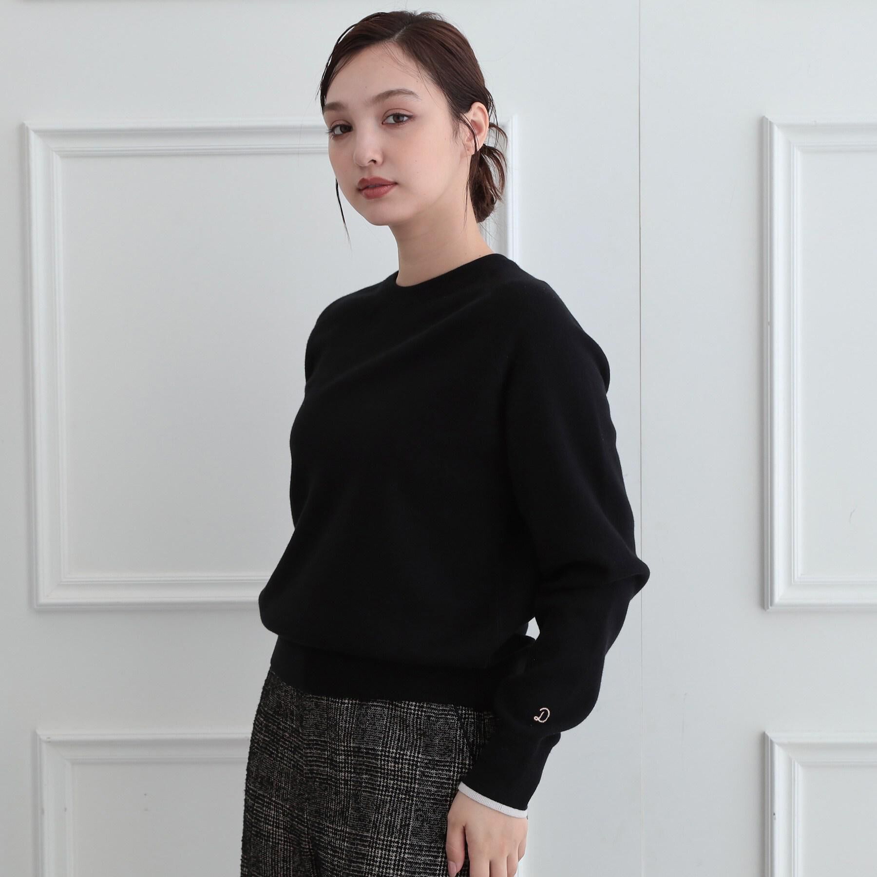 DRESSTERIOR「【6色展開】ウォッシャブルコットンカシミヤ混配色ニット」|ニット・セーター|ブラック(019)