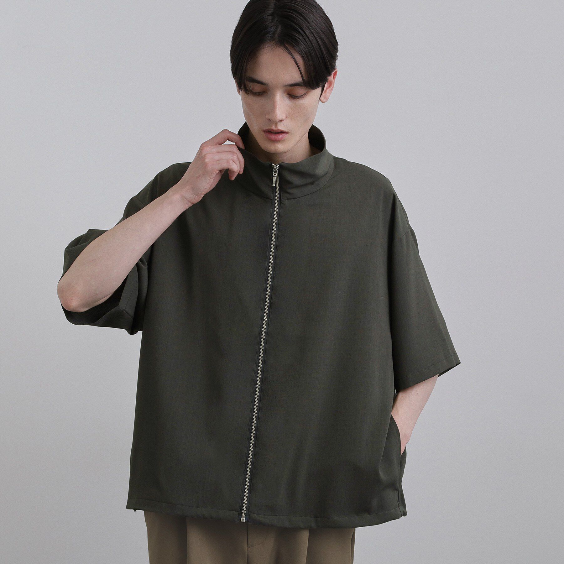 tk.TAKEO KIKUCHI「【接触冷感／2WAY】洗えるZIPシャツアウター」|シャツ・ブラウス|