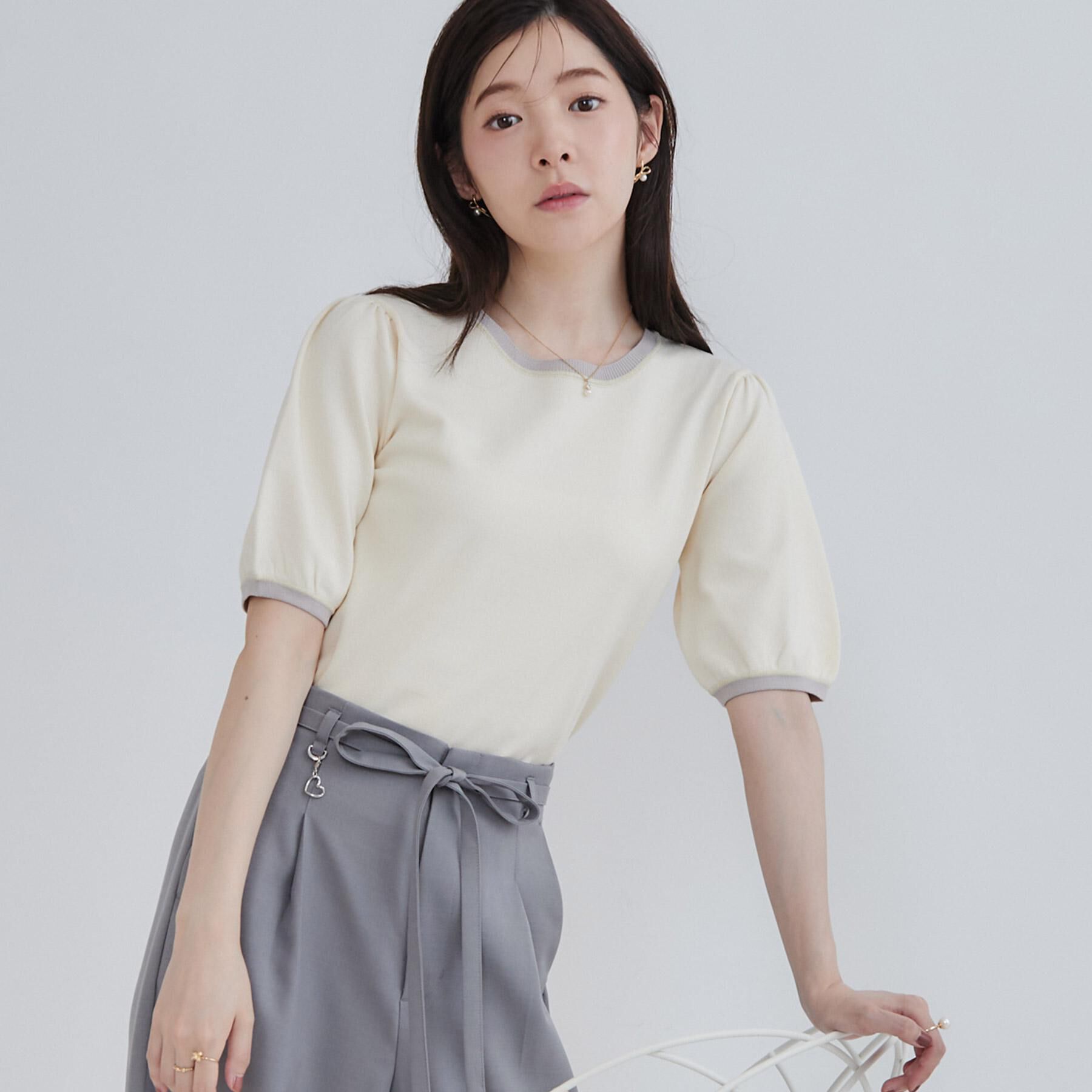 Couture broach「【きちんと見えて華やか・アンサンブル可】ラメ配色ニット」|ニット・セーター|