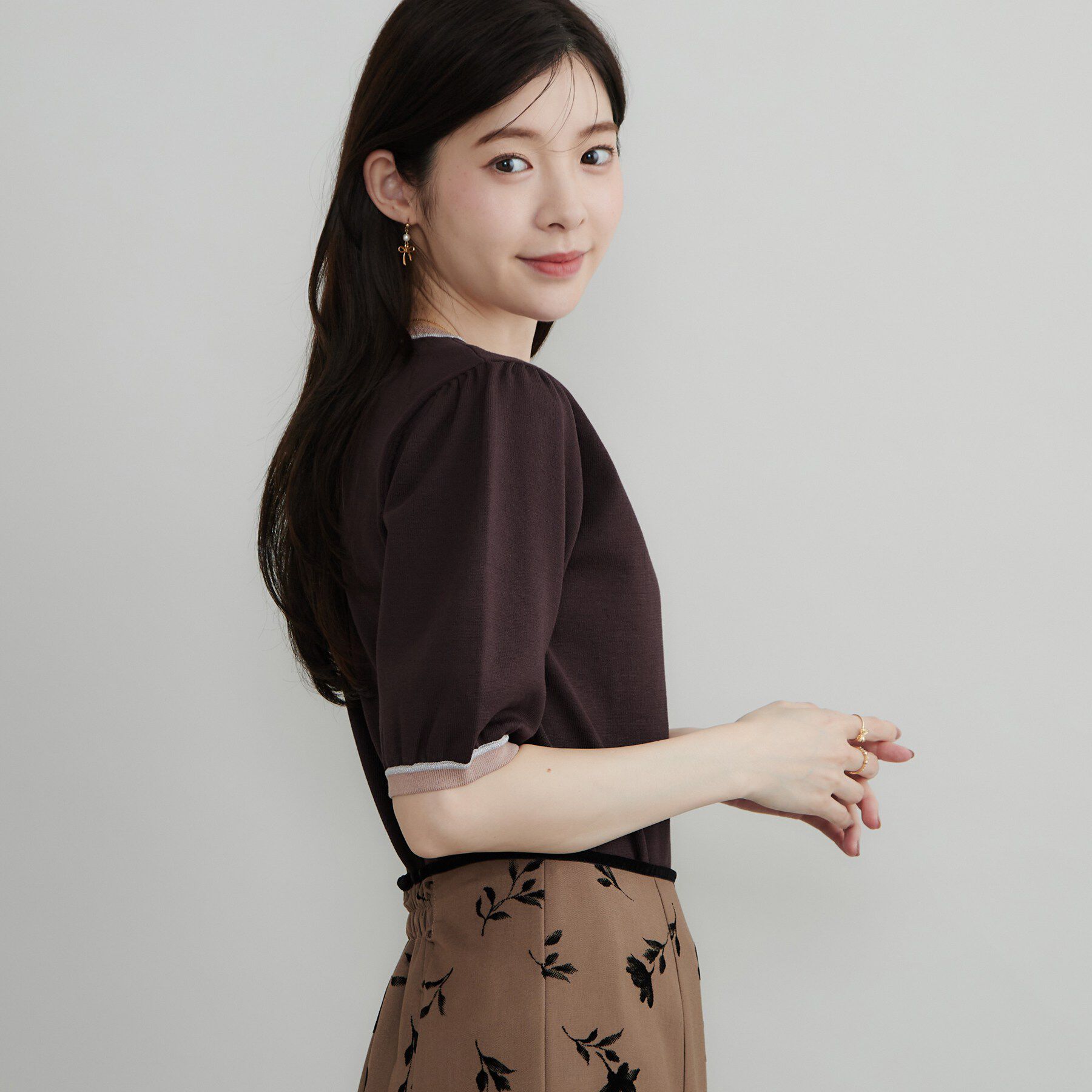 Couture broach「【きちんと見えて華やか・アンサンブル可】ラメ配色ニット」|ニット・セーター|