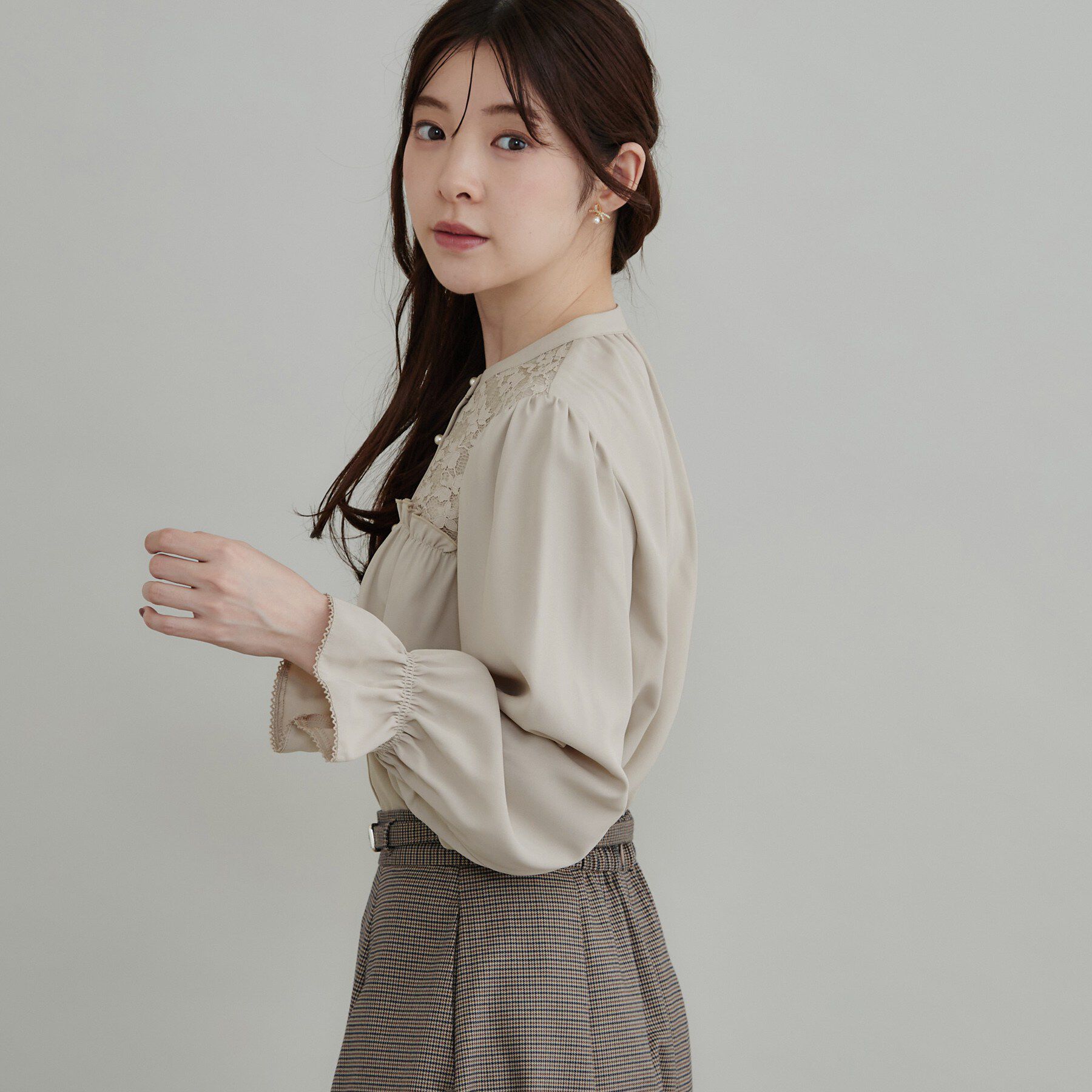 Couture broach「レースギャザーブラウス」|シャツ・ブラウス|