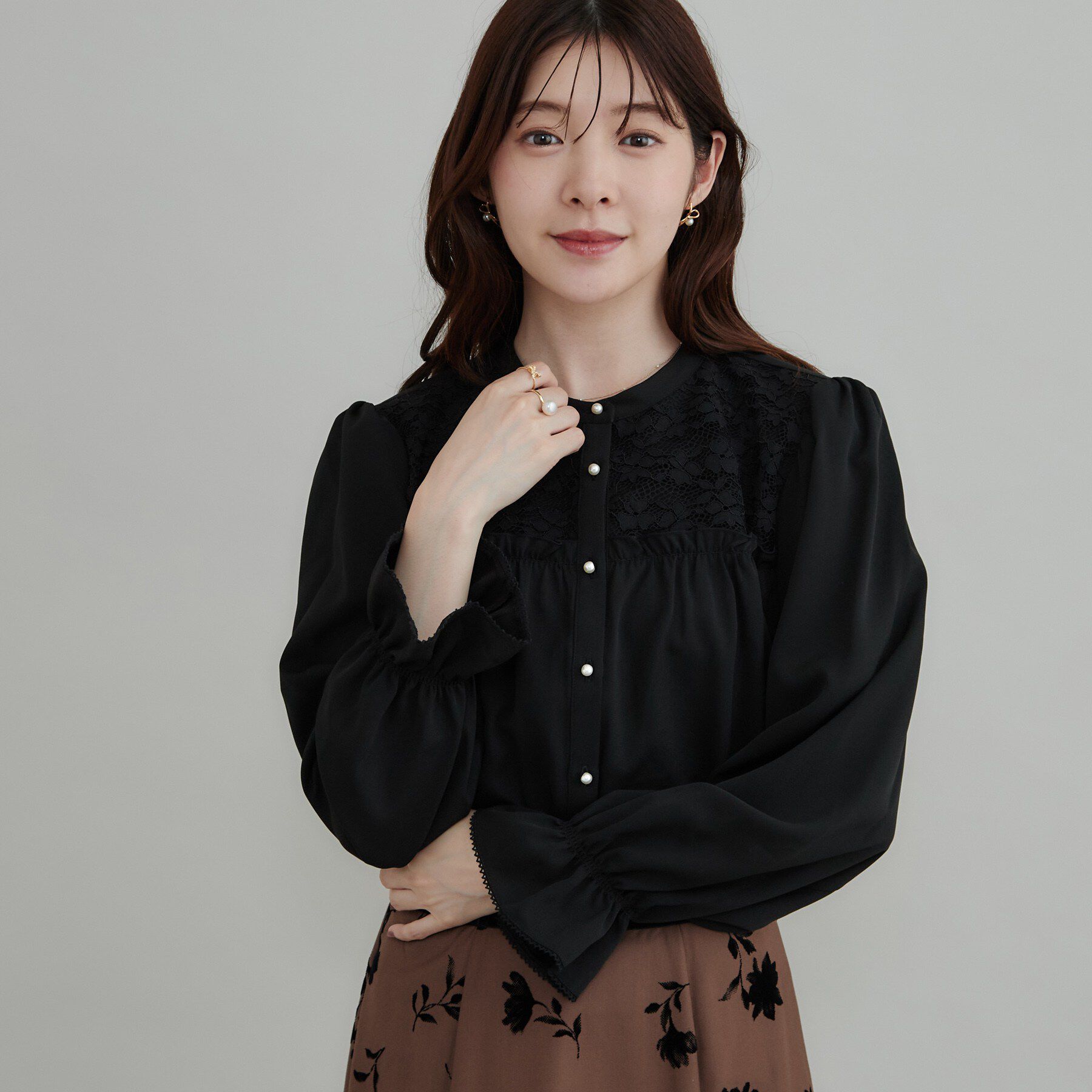 Couture broach「レースギャザーブラウス」|シャツ・ブラウス|