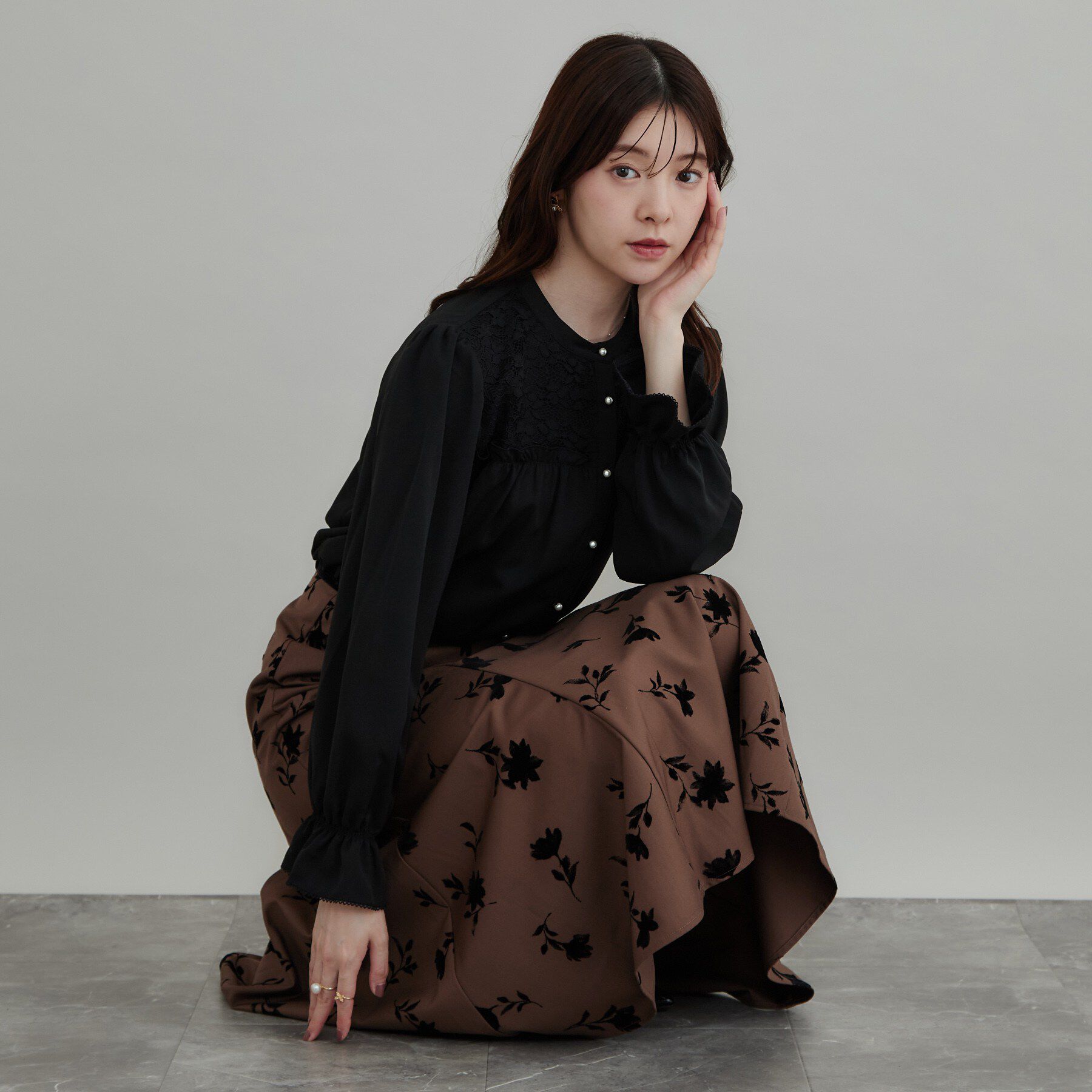 Couture broach「レースギャザーブラウス」|シャツ・ブラウス|
