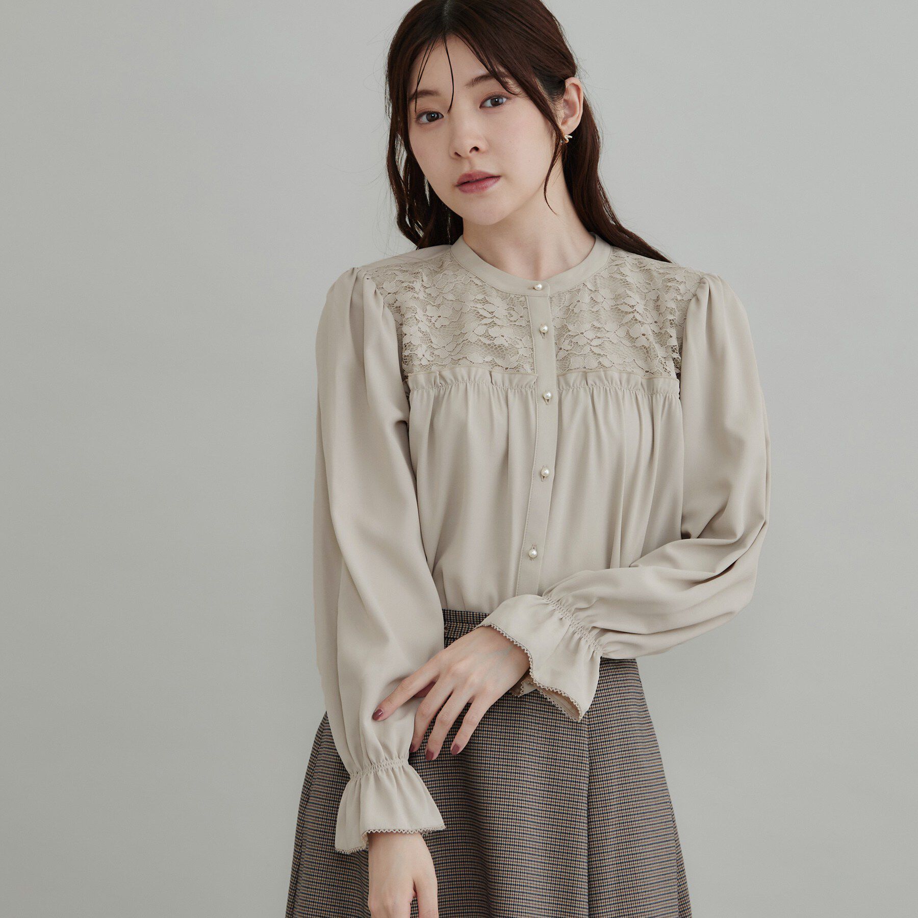 Couture broach「レースギャザーブラウス」|シャツ・ブラウス|