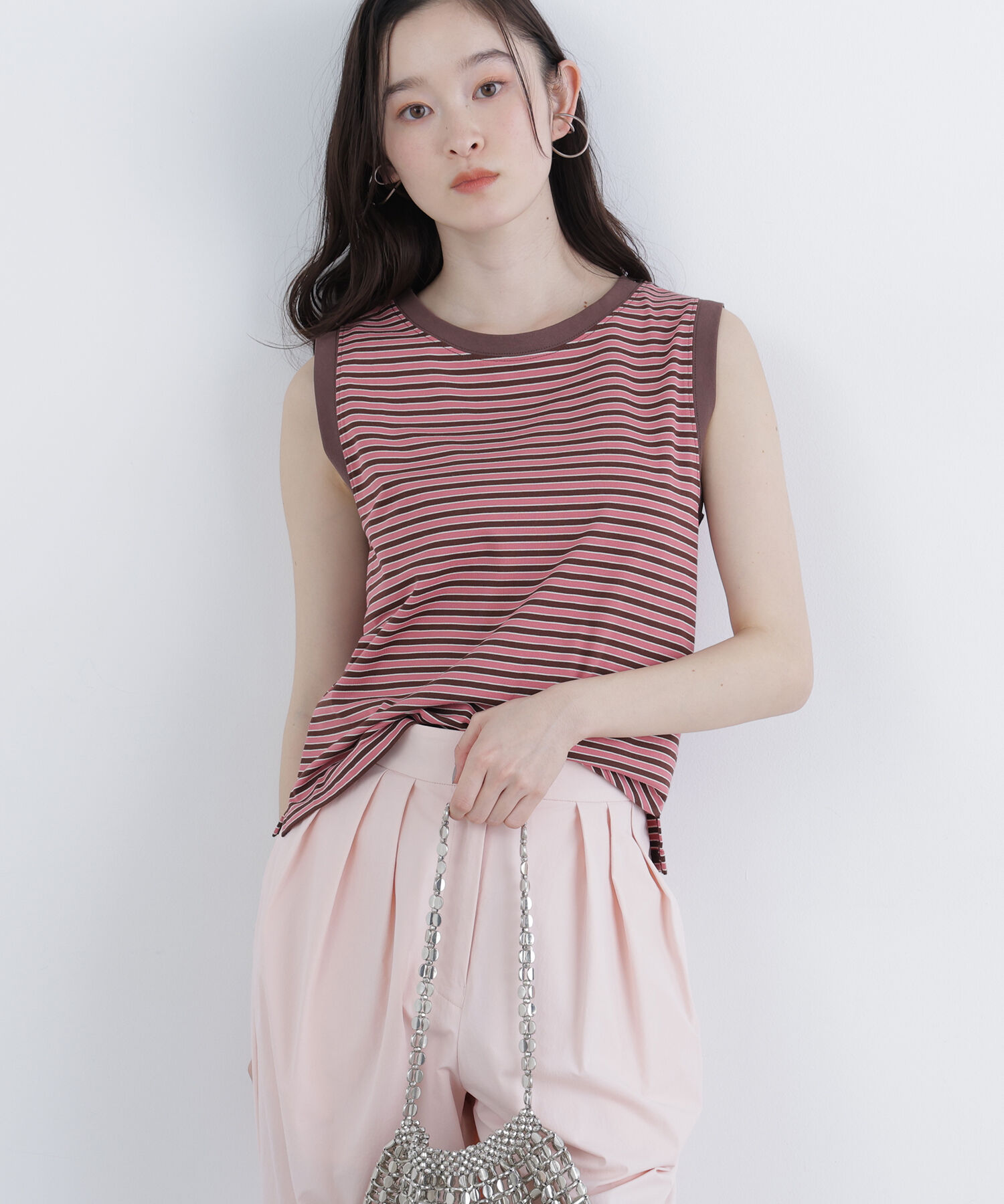  「〈N.〉ボーダーカットソー」|Tシャツ・カットソー|ピンクボーダ 2