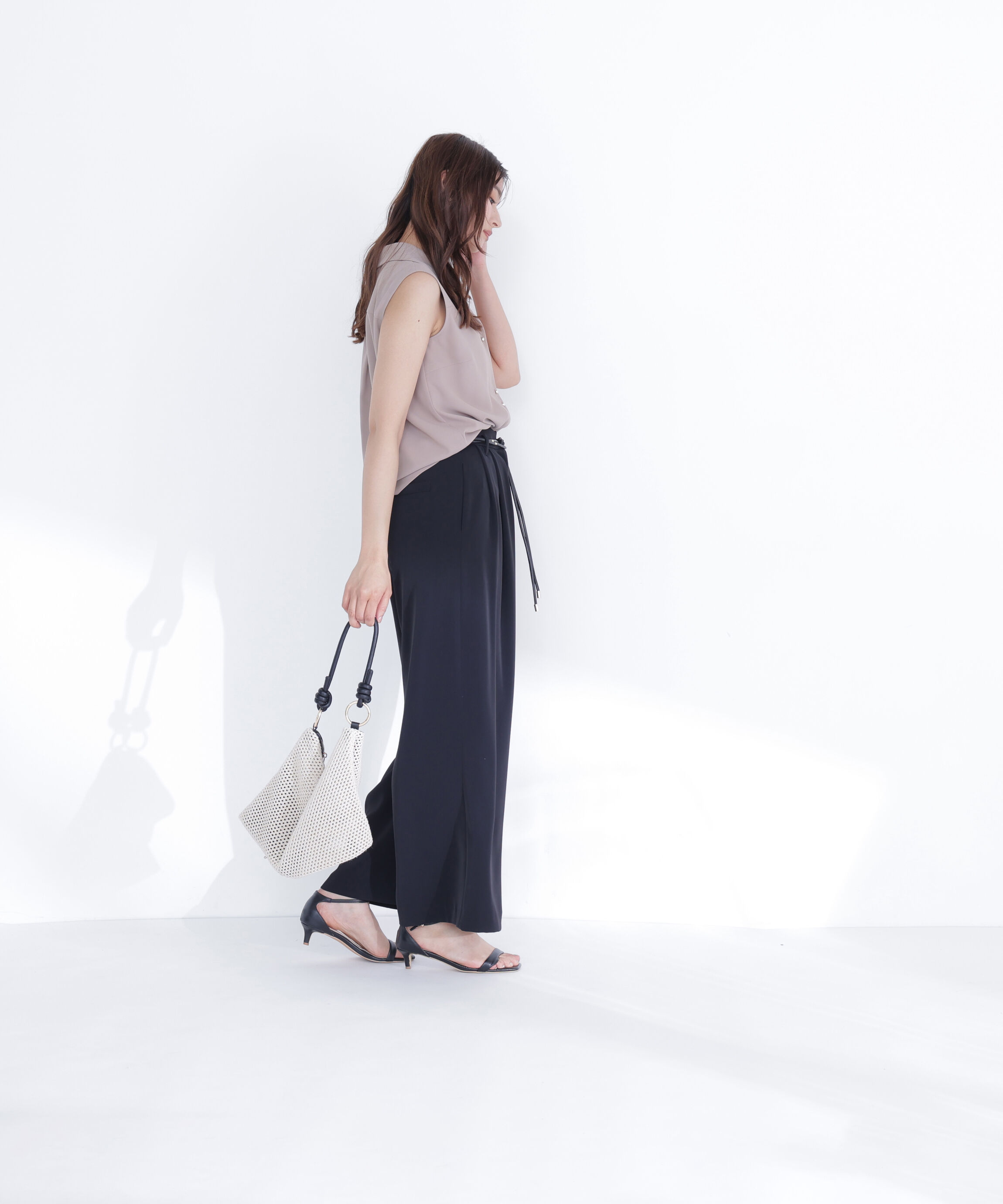  「フェイクレザーベルテッドパンツ」|その他|