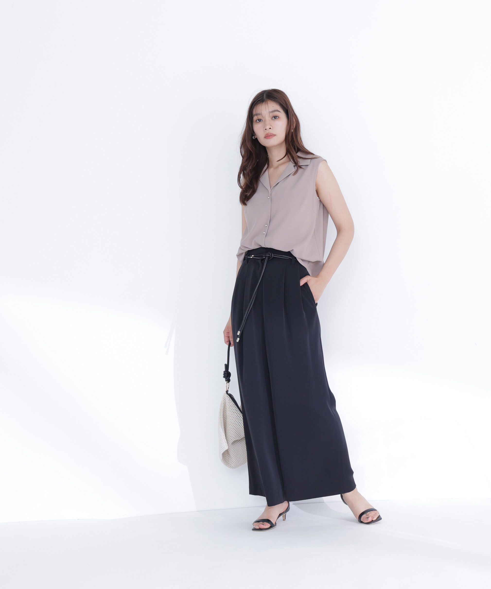  「フェイクレザーベルテッドパンツ」|その他|