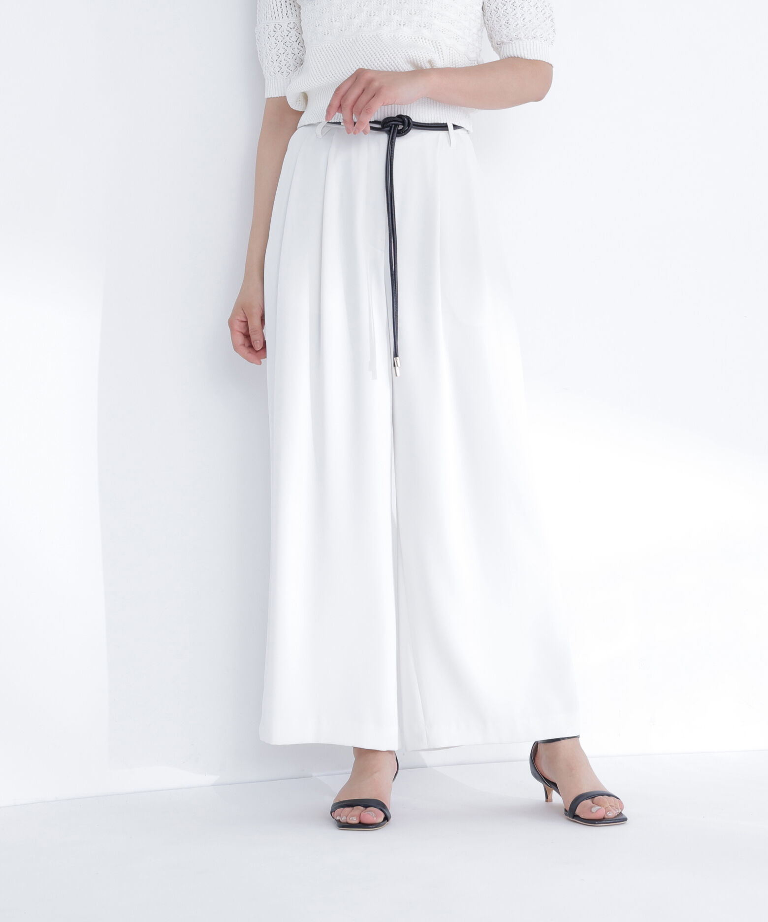  「フェイクレザーベルテッドパンツ」|その他|