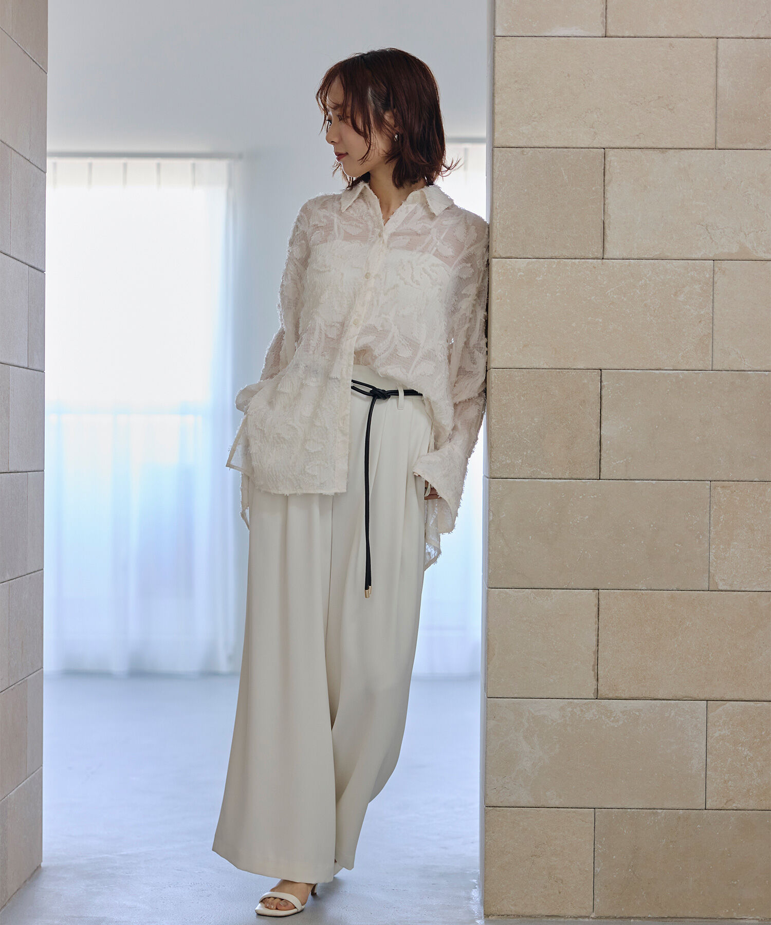  「フェイクレザーベルテッドパンツ」|その他|