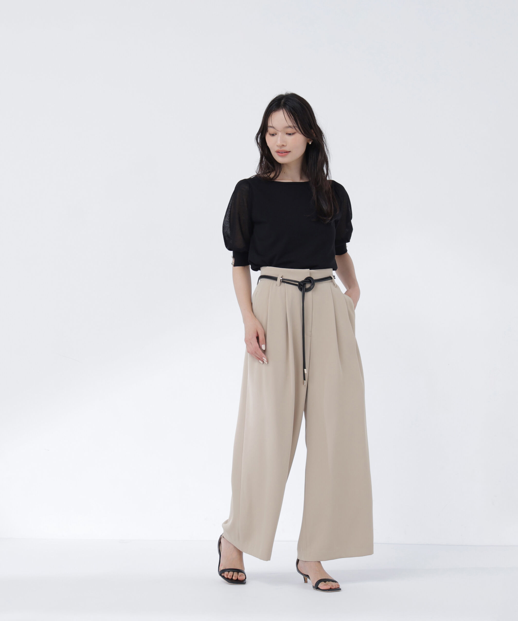  「フェイクレザーベルテッドパンツ」|その他|