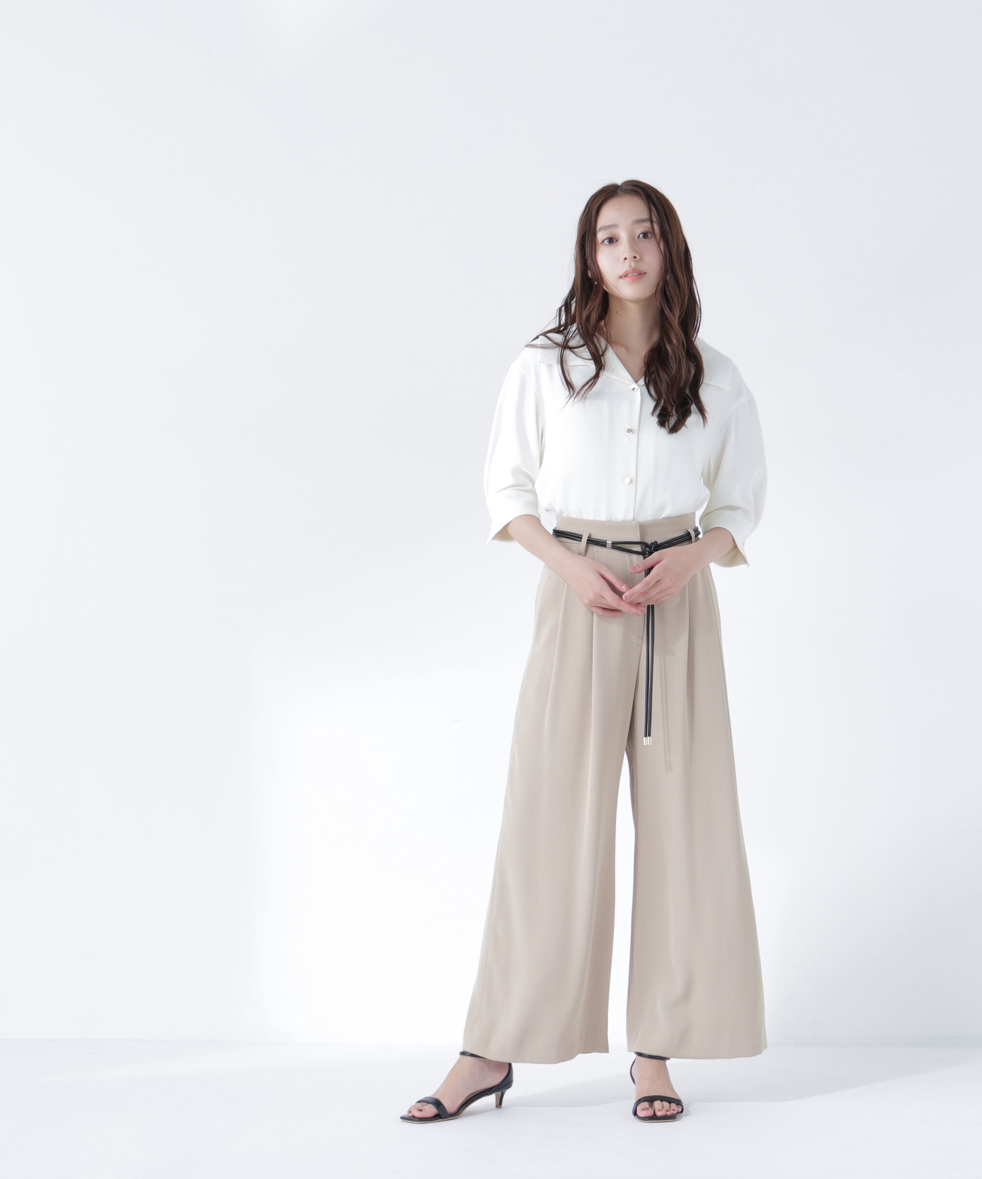  「フェイクレザーベルテッドパンツ」|その他|