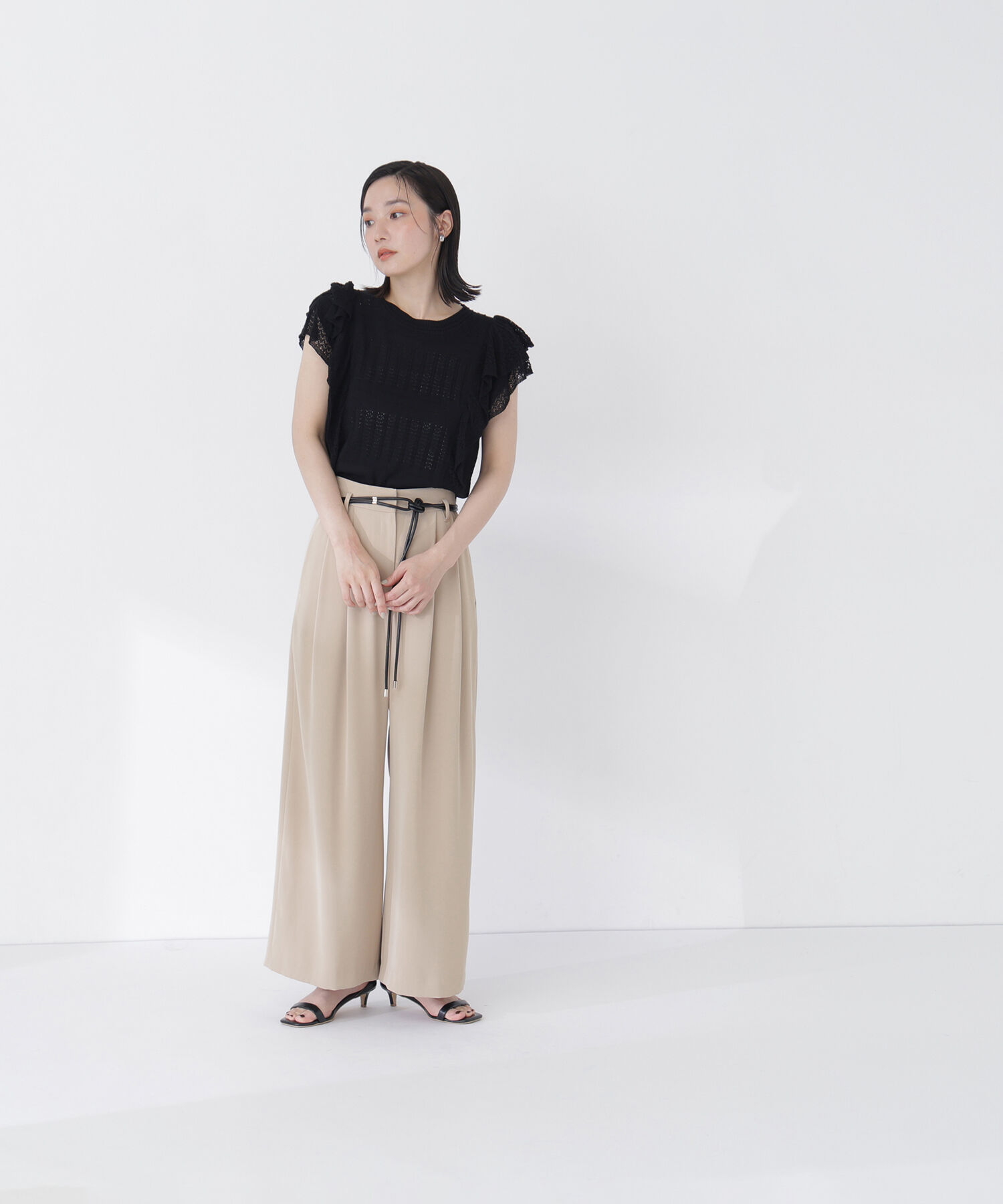  「フェイクレザーベルテッドパンツ」|その他|
