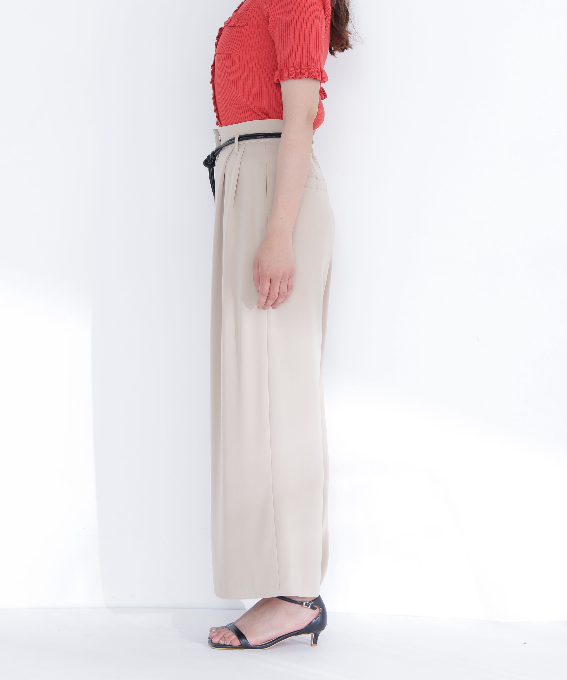  「フェイクレザーベルテッドパンツ」|その他|