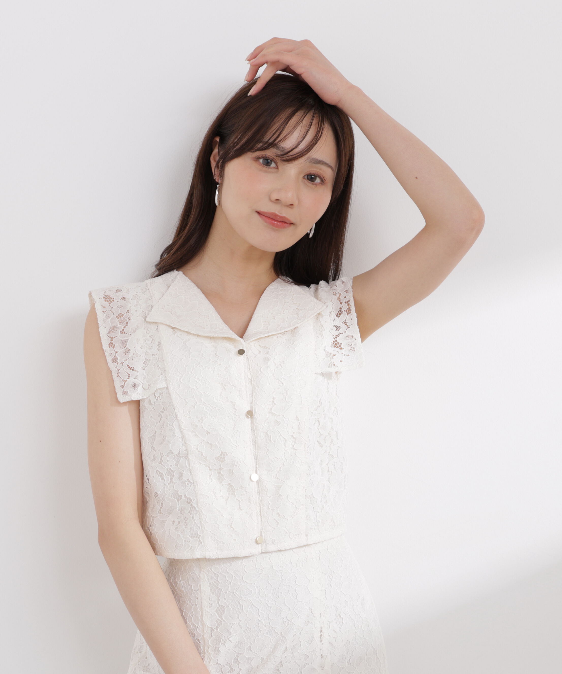PROPORTION BODY DRESSING「衿付きレースブラウス 26SS」|シャツ・ブラウス|
