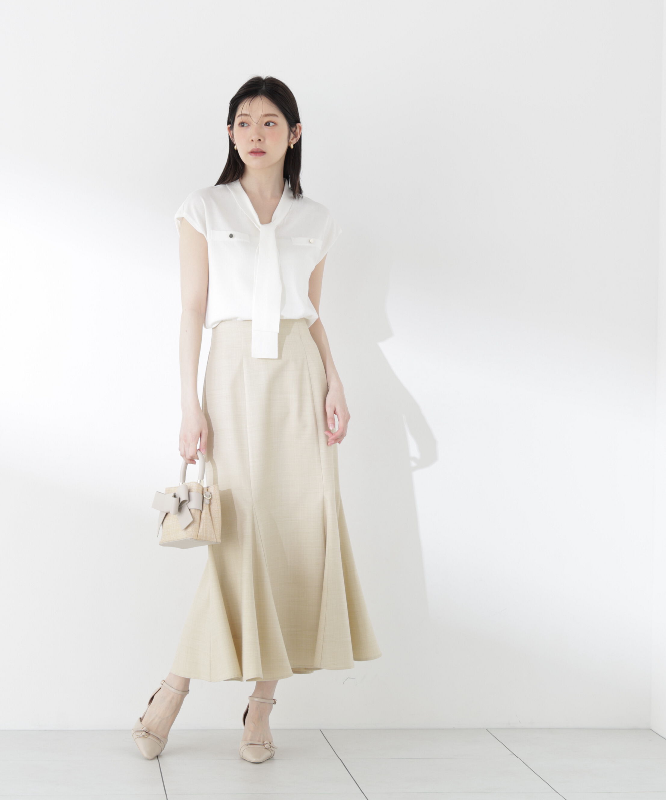 PROPORTION BODY DRESSING「＜中川紅葉さん着用＞Vネックタイ付きニット」|ニット・セーター|