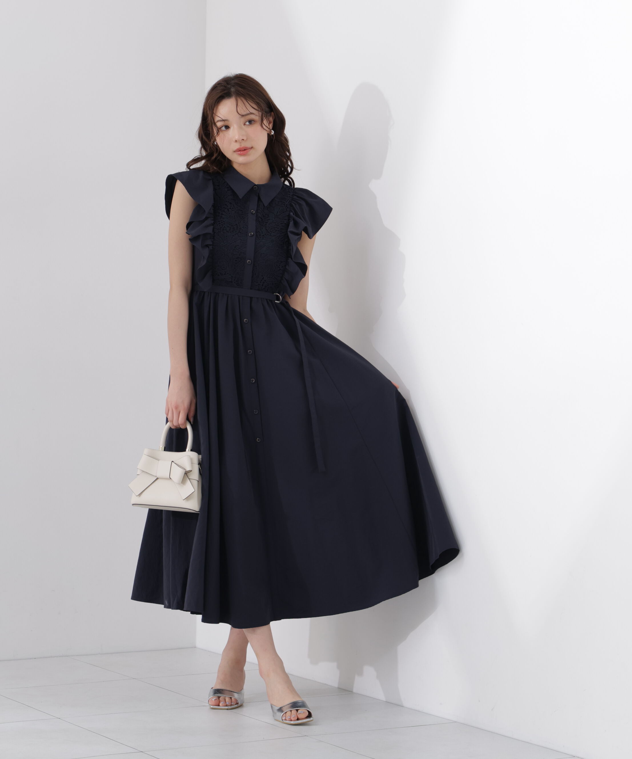 PROPORTION BODY DRESSING「＜中川紅葉さん着用＞フロントレースシャツワンピース」|ワンピース|
