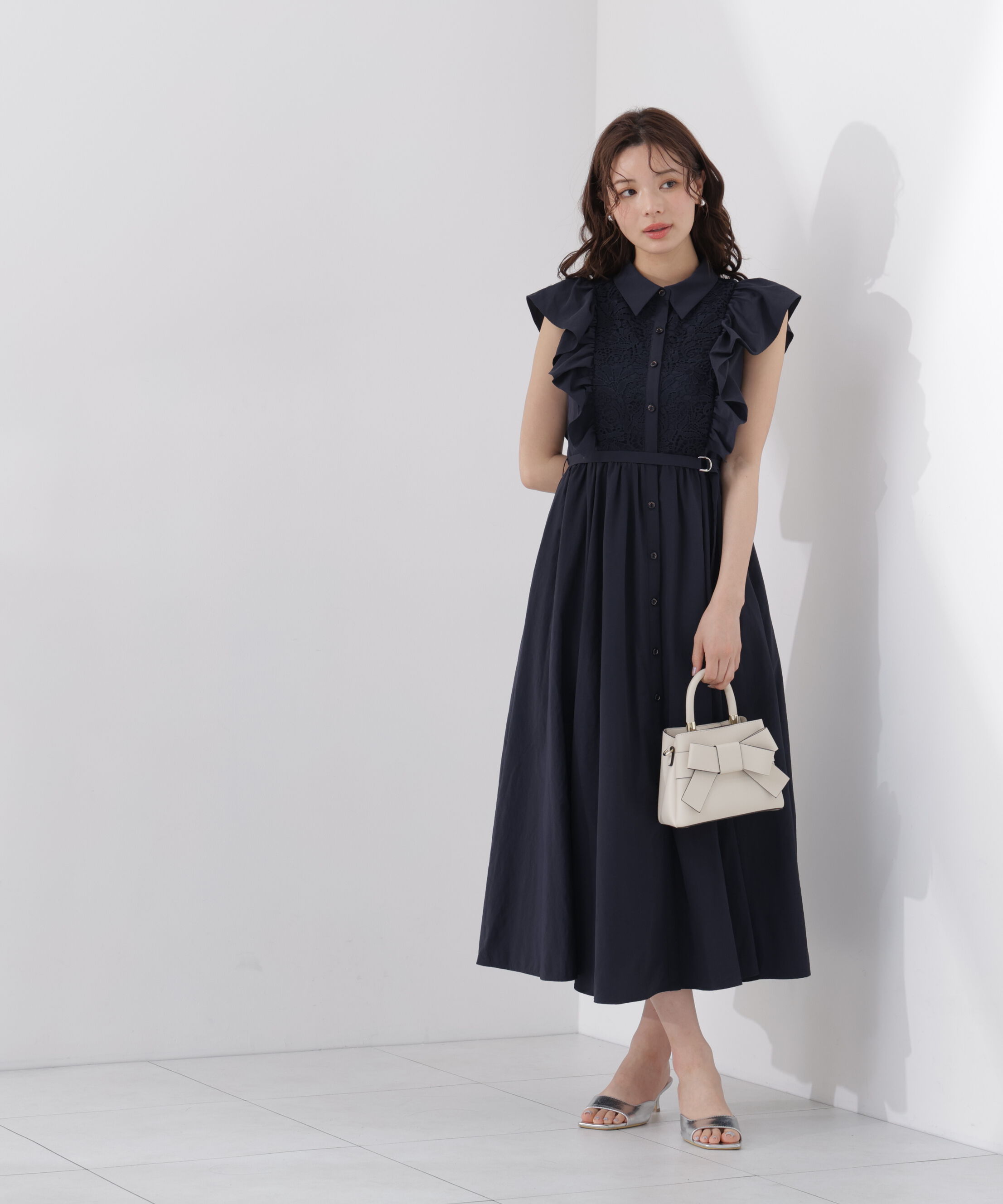 PROPORTION BODY DRESSING「＜中川紅葉さん着用＞フロントレースシャツワンピース」|ワンピース|