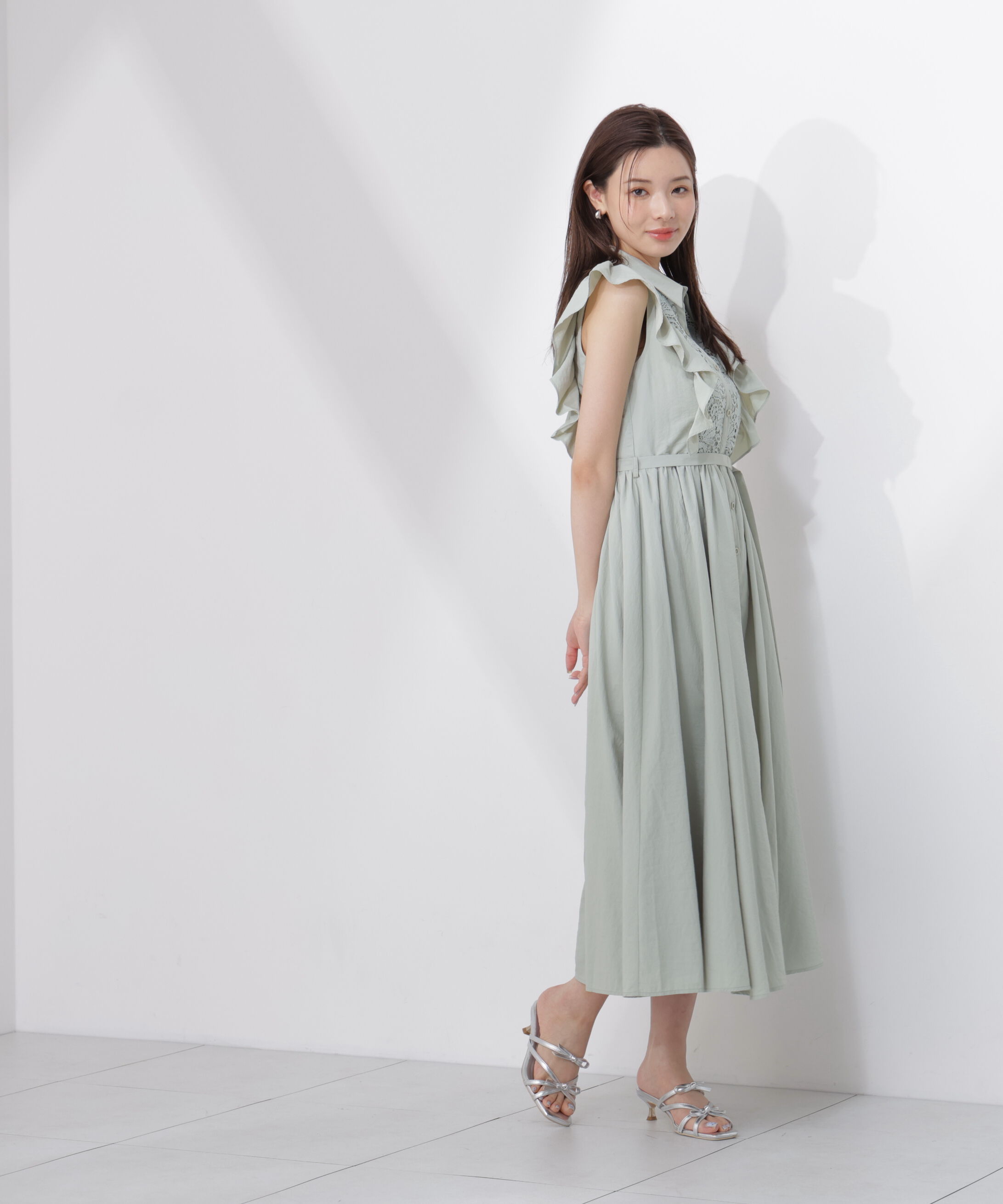 PROPORTION BODY DRESSING「＜中川紅葉さん着用＞フロントレースシャツワンピース」|ワンピース|