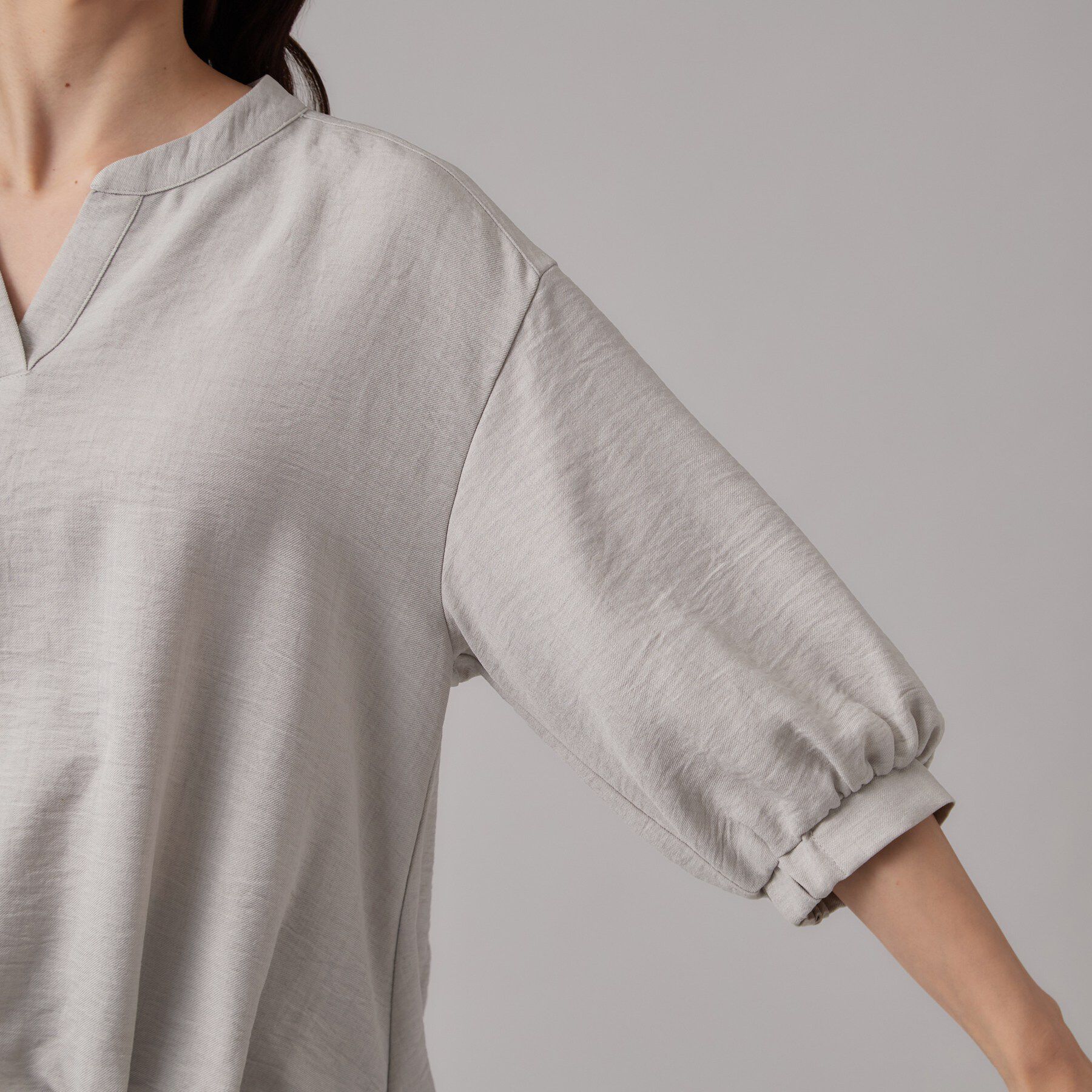 SHOO･LA･RUE「【S-LL】裾レースで女性らしさをプラス レイヤード風 タックスキッパーブラウス」|シャツ・ブラウス|