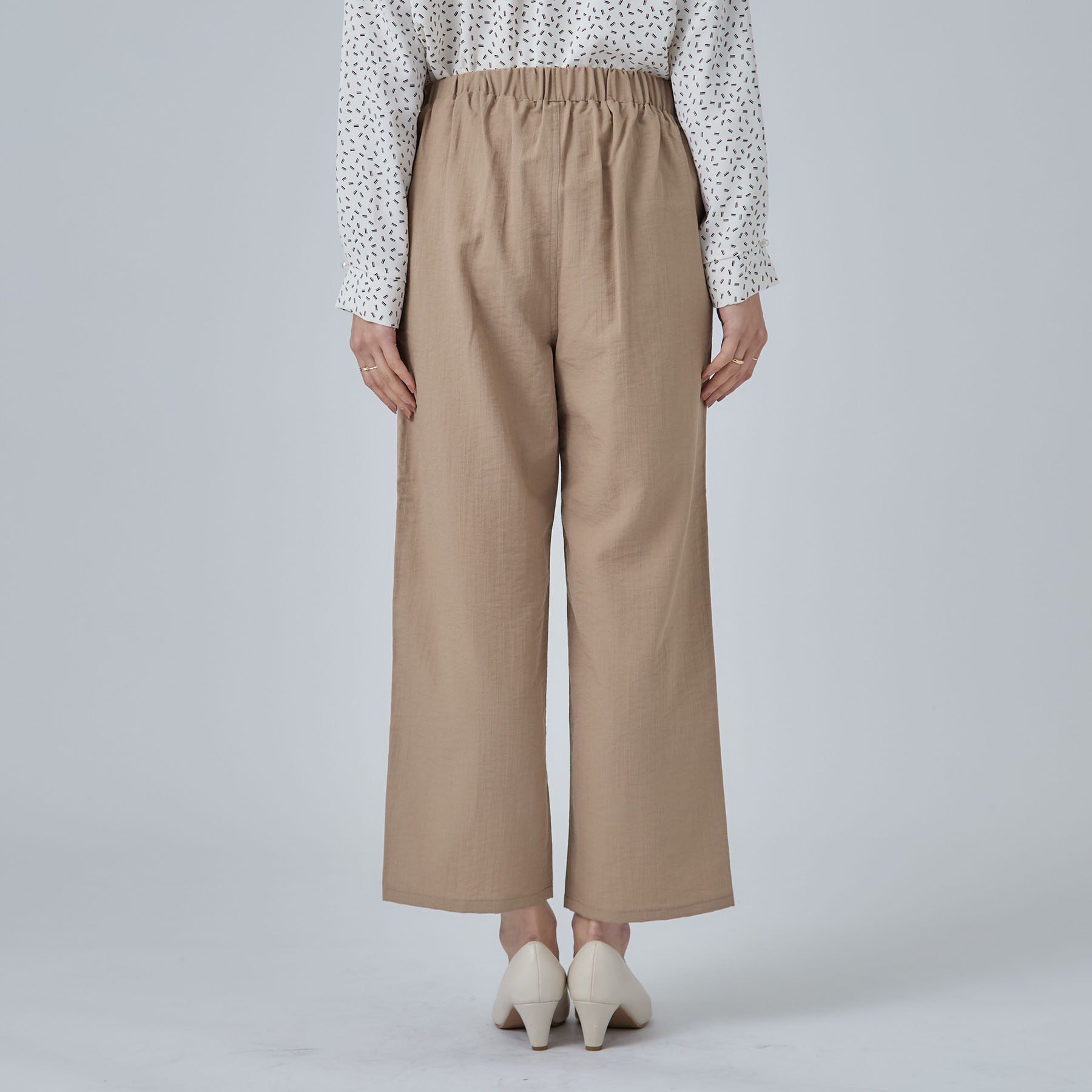 SHOO･LA･RUE「【ひんやり/S-LL/洗濯機可】ボタンがアクセント ストレートクロップドパンツ」|その他|