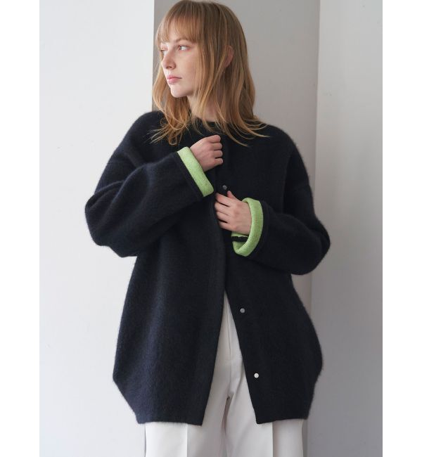 ELENDEEK「CN RACCOON MIX W CARDIGAN」|カーディガン|ブラック