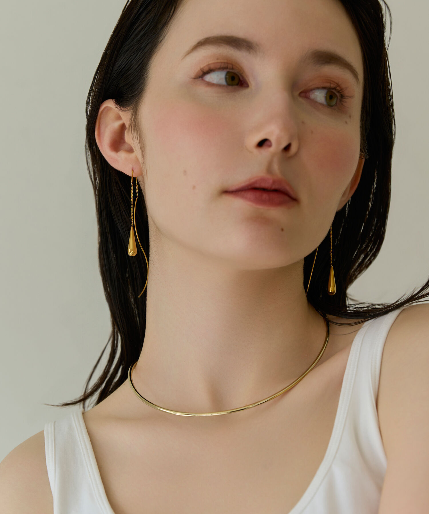 Phoebe「<2点セット>【金属アレルギー対応】2setレイヤードチョーカーロープネックレス　ゴールド」|ネックレス|