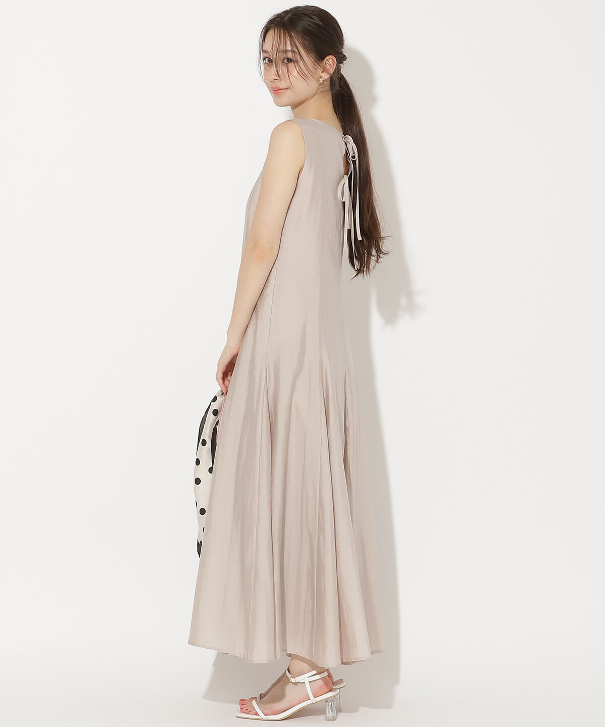 WILLSELECTION「バックリボンノースリーブAラインワンピース」|ワンピース|