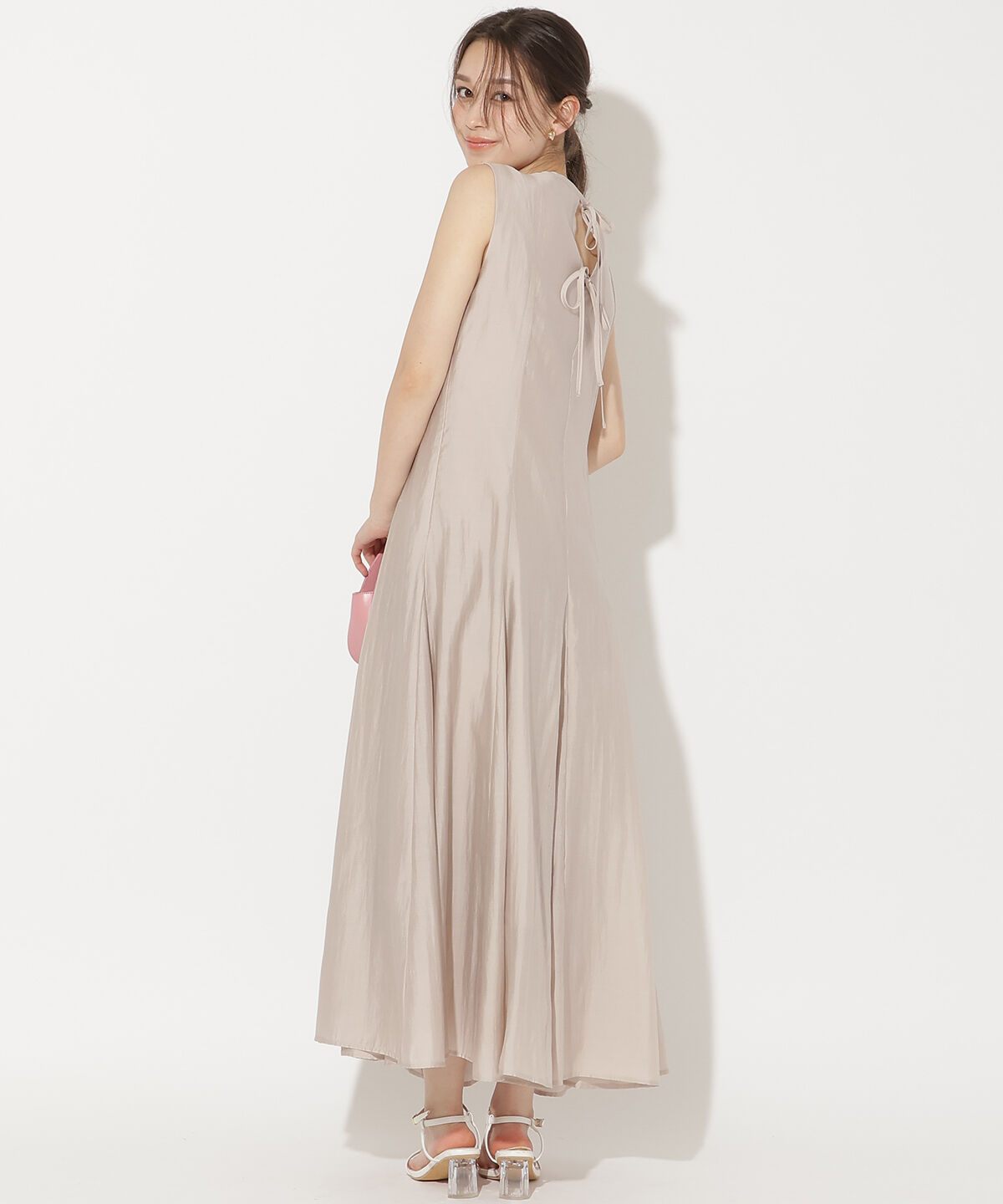 WILLSELECTION「バックリボンノースリーブAラインワンピース」|ワンピース|